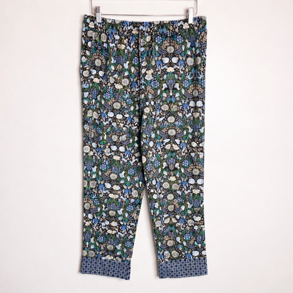Vera Bradley Floral Animal Print Sleep Pants Blue Brown Cotton Medium